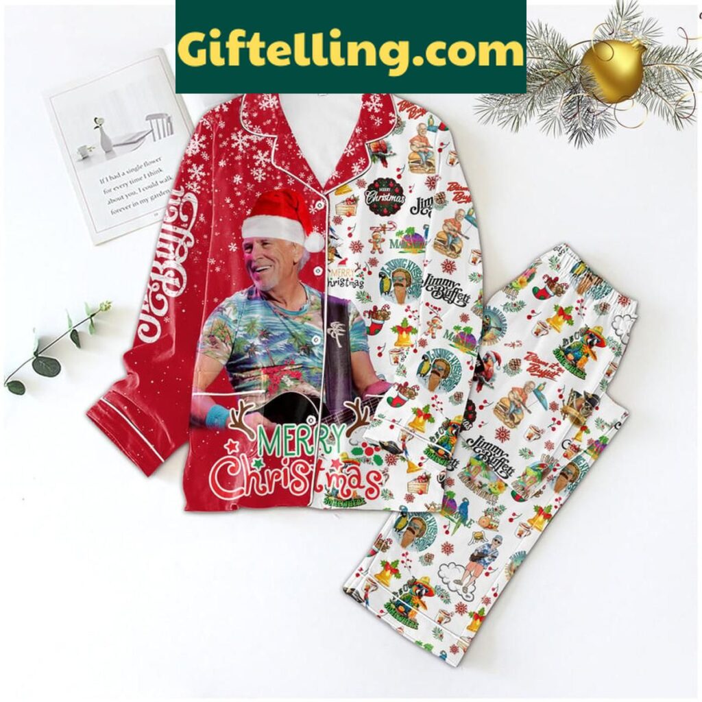 Jimmy Buffett Merry Christmas Polyester Pajamas Set