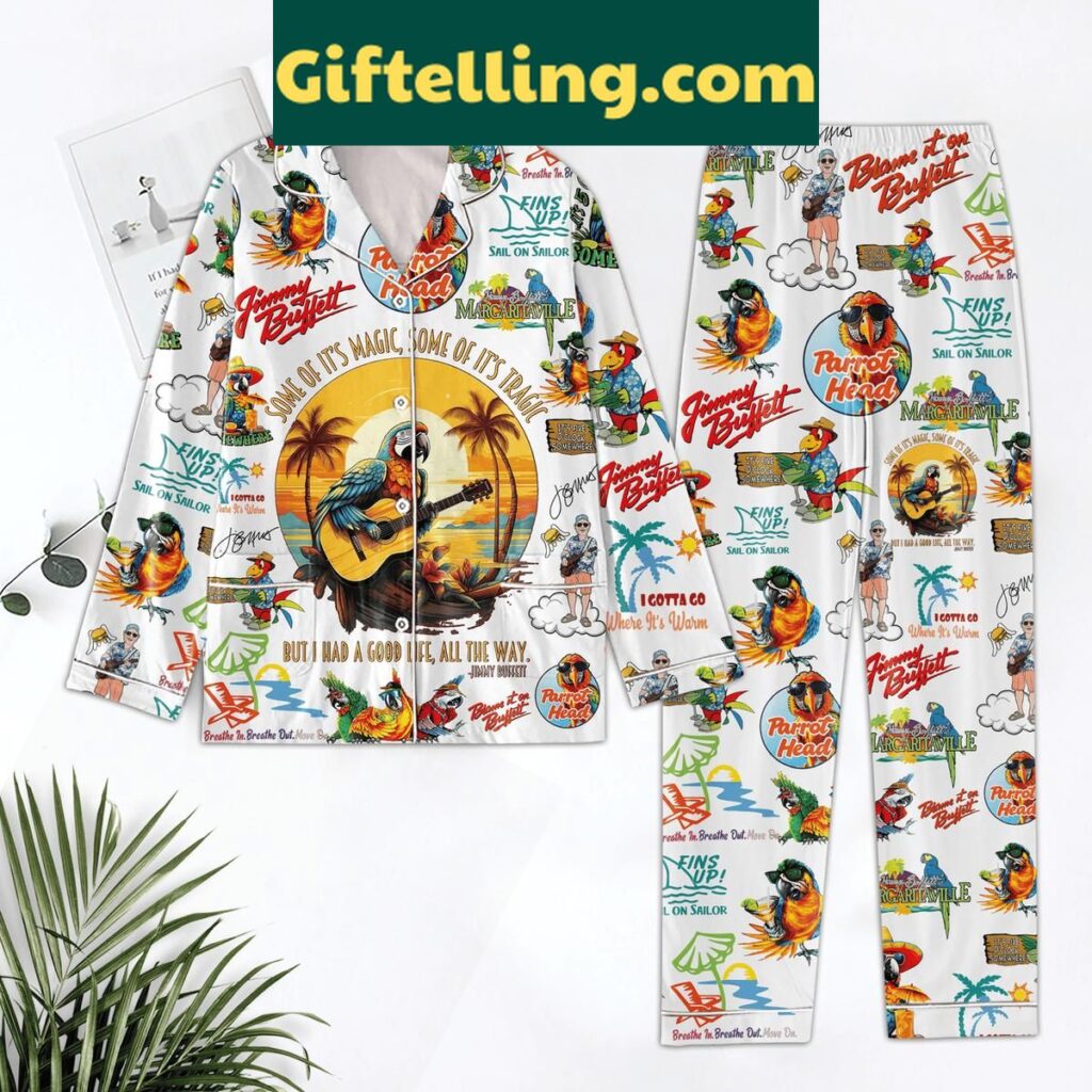 Jimmy Buffett's Some Of It's Magic Some Of It's Tragic Polyester Pajamas Set