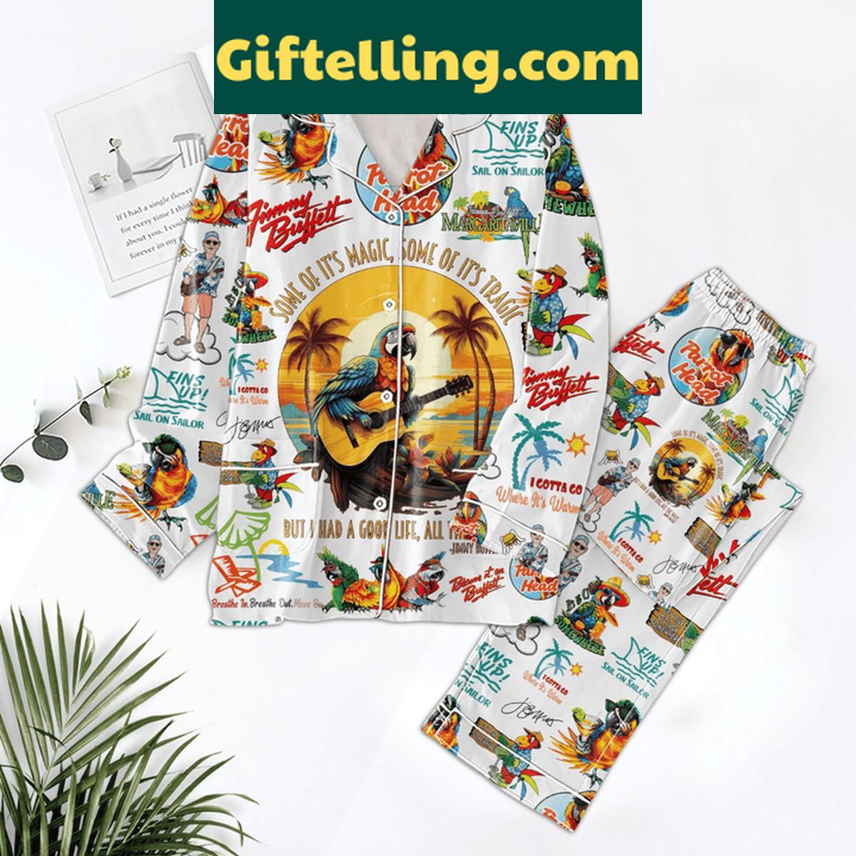 Jimmy Buffett Some Of It's Magic Some Of It's Tragic Polyester Pajamas Set Jimmy Buffett's Some Of It's Magic Some Of It's Tragic Polyester Pajamas Set