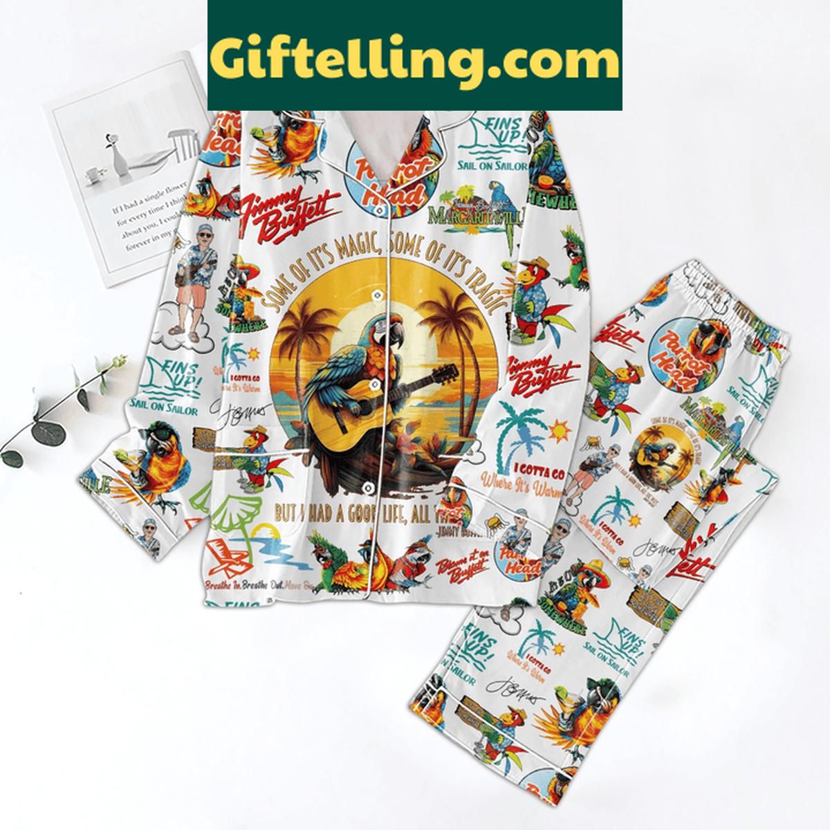 Jimmy Buffett Some Of It's Magic Some Of It's Tragic Polyester Pajamas Set Jimmy Buffett's Some Of It's Magic Some Of It's Tragic Polyester Pajamas Set