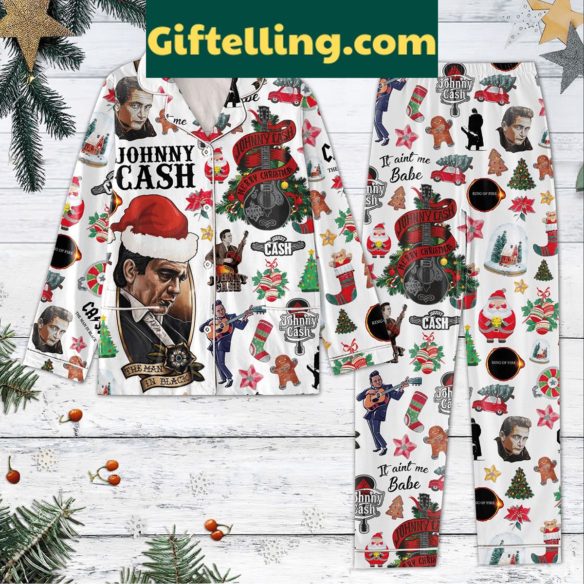 johnny-cash-merry-christmas-the-man-in-black-pajamas-set-2 Johnny Cash Merry Christmas The product image showing design and team colors