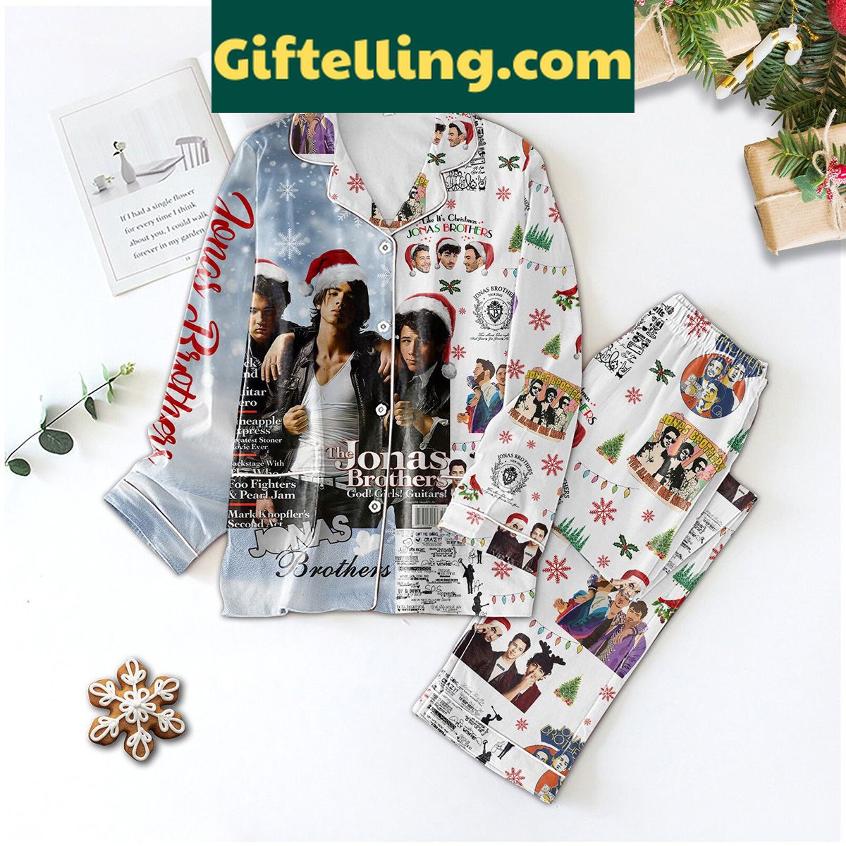 jonas-brothers-merry-christmas-girls-pajamas-set-gift-for-fans-1 Jonas Brothers Merry Christmas God Girls Guitars Pajamas Set