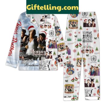 Jonas Brothers Merry Christmas God Girls Guitars Pajamas Set