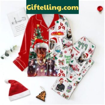 Juice Wrld Legends Never Die Merry Christmas Polyester Pajamas Set for men