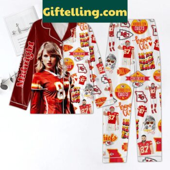 Kansas City Chiefs Taylor Swift Polyester Pajamas Set