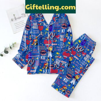 Kansas Jayhawks Rock Chalk Polyester product image showing design and team colors