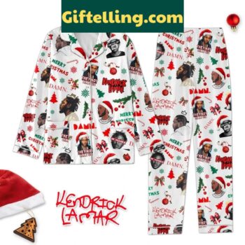 Kendrick Lamar Not Enough Damn It Polyester Pajamas Set on a model