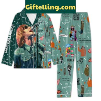 Liam Gallagher fan polyester pajamas set with all-over print design