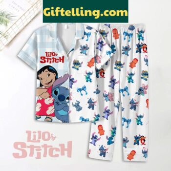 Lilo And Stitch Happy Holiday 2024 Polyester Pajamas Set