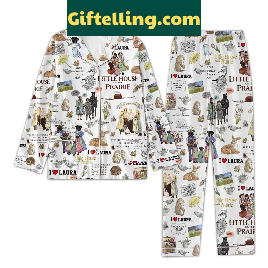 Little House On The Prairie Good Friend Pajamas Set in White Version