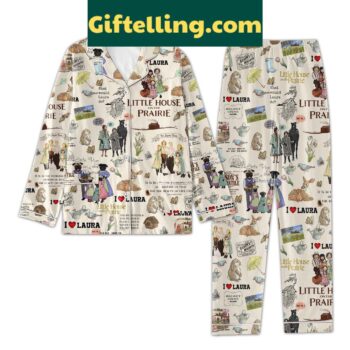 Little House On The Prairie Pajamas Set with beige design