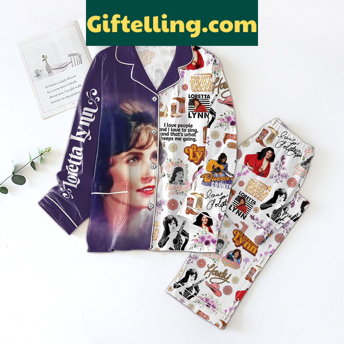 loretta-lynn-pajamas-set-i-love-people-and-i-love-to-sing-2 Loretta Lynn I Love People And I love To Sing Pajamas Set