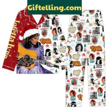 Loretta Lynn-inspired Christmas Polyester Pajamas Set