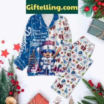Los Angeles Dodgers Christmas Polyester Pajamas Set