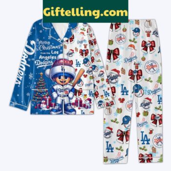 Los Angeles Dodgers Christmas Polyester Pajamas Set