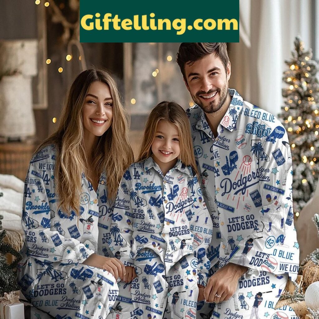Los Angeles Dodgers Christmas Pajamas Set