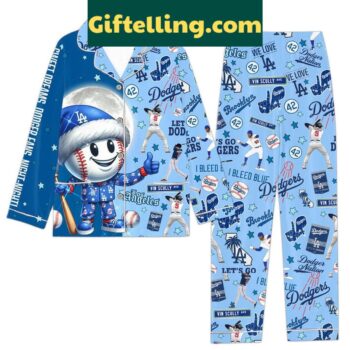 Los Angeles Dodgers Christmas Polyester Pajamas Set