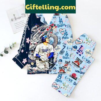 Los Angeles Dodgers Ohtani Tokyo Love Pajamas Set