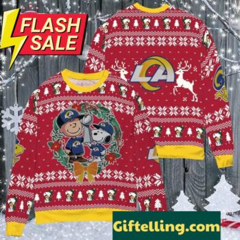 Los Angeles Rams NFL Snoopy Charades Movies Ugly Christmas Sweater