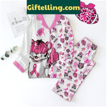 LSU Tigers Tackle Breast Cancer product image showing design and team colors