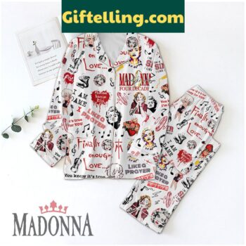 Madonna-inspired Polyester Pajamas Set with artistic design