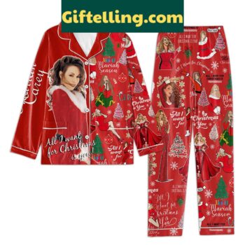 Mariah Carey All I Want For Christmas Is You Pajama Set for women, featuring festive holiday design and super-soft materials