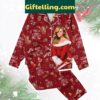 Mariah Carey's Christmas Time Happy Holiday Red Polyester Pajamas Set