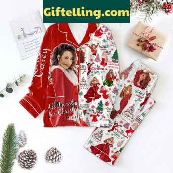 Mariah Carey Merry Christmas Holiday Pajamas Set