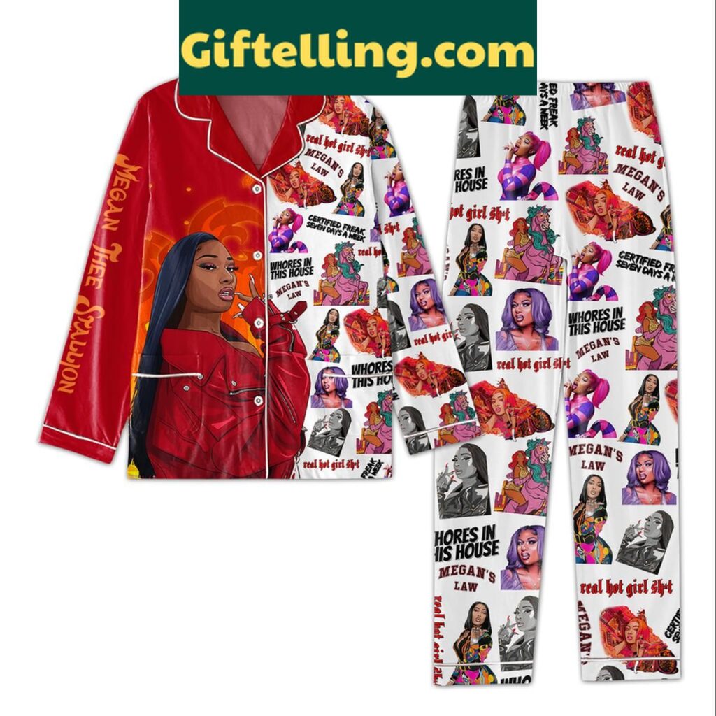 Megan Thee Stallion Who In This House Polyester Pajamas Set for Women