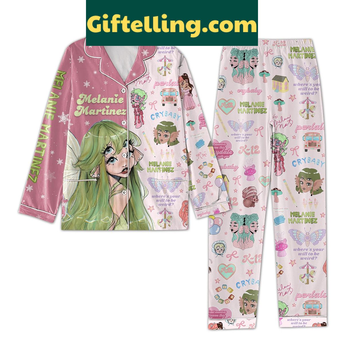 melanie-martinez-dont-want-to-leave-this-play-date-polyester-pajamas-set-for-women-2 Melanie Martinez Don't Want To Leave This Play Date women's polyester pajamas set