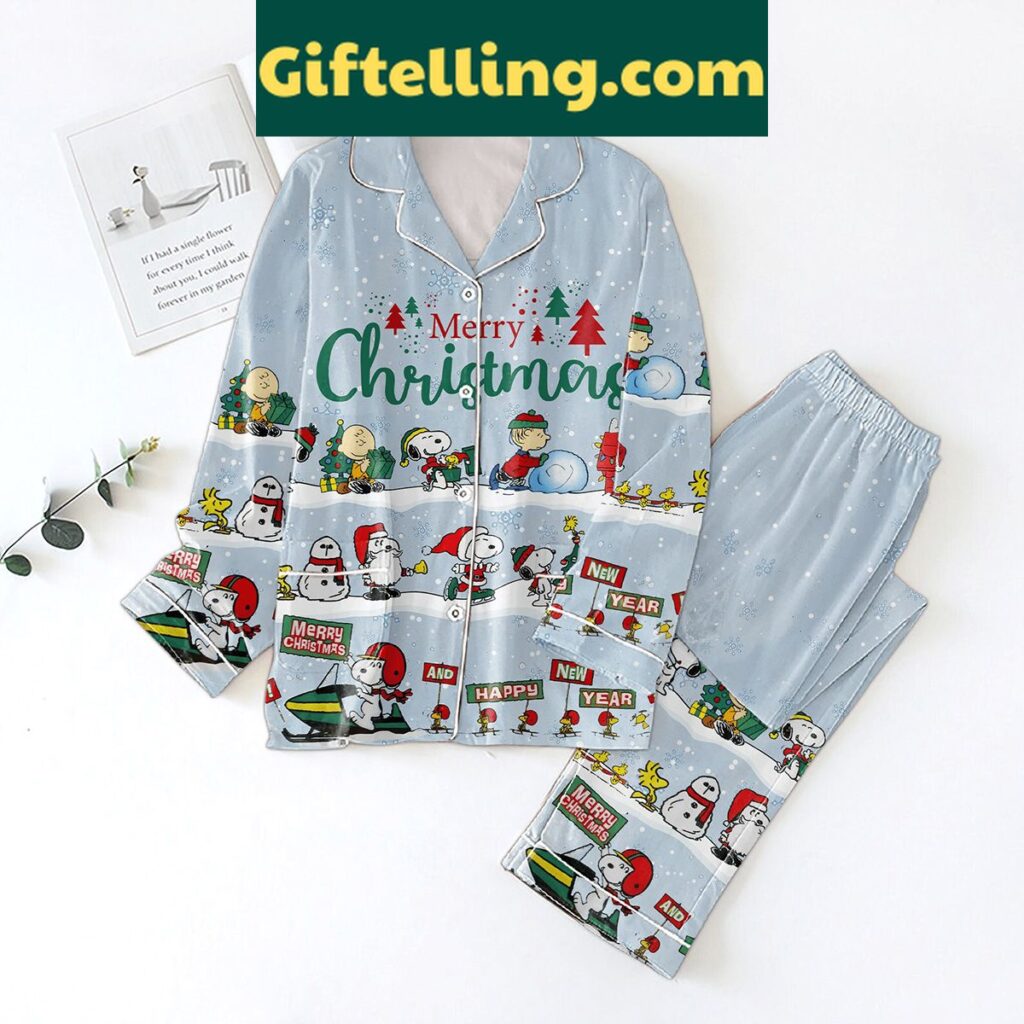 Snoopy Peanuts Merry Christmas And Happy New Year Pajamas Set for men and women
