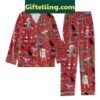 Merry Christmas Shitter's Full She Wrapped The Damn Cat Pajamas Set, funny holiday themed pajamas