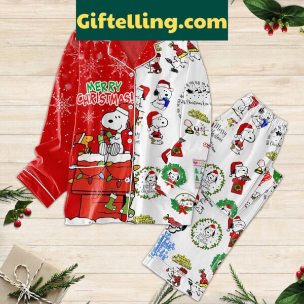 Merry Christmas Snoopy A Charlie Brown Christmas silk pajamas set