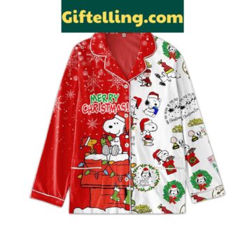 Merry Christmas Snoopy A Charlie Brown Christmas silk pajamas set