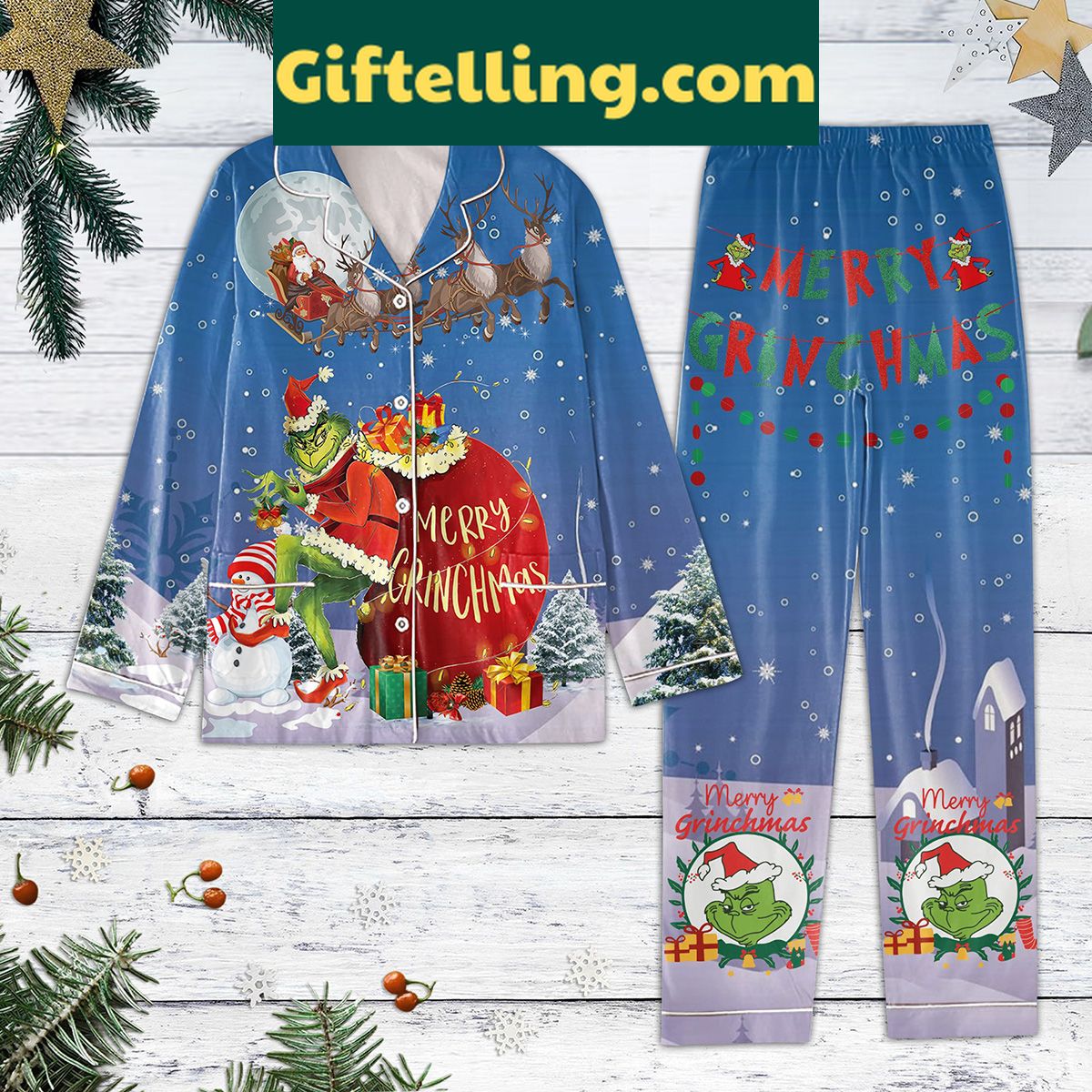 merry-grinchmas-santa-clause-pajamas-set-unleash-festive-cheer-1 Merry Grinchmas Santa Clause Pajamas Set in festive colors