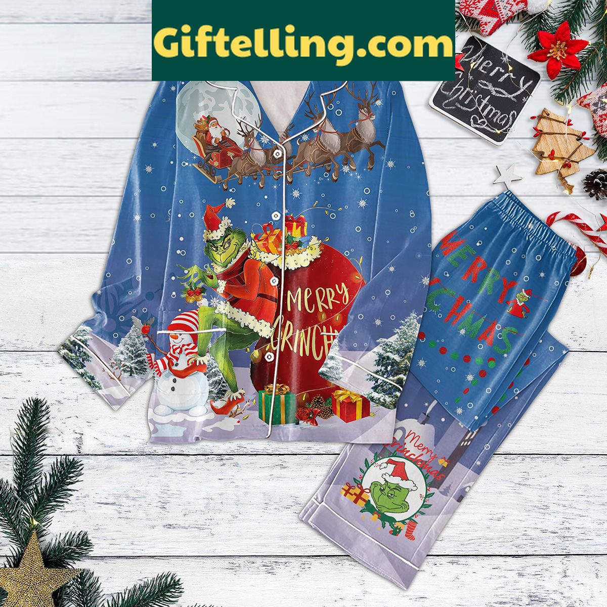 merry-grinchmas-santa-clause-pajamas-set-unleash-festive-cheer-2 Merry Grinchmas Santa Clause Pajamas Set in festive colors