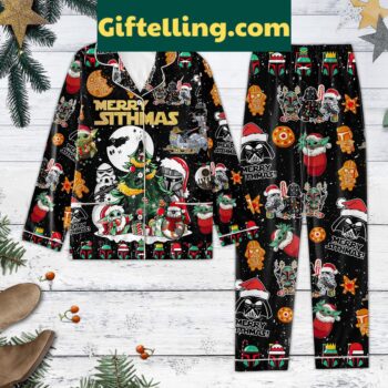 Baby Yoda Pajamas Set - Long Sleeve Top and Elastic Waist Pants