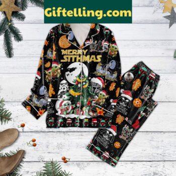 Baby Yoda Pajamas Set - Long Sleeve Top and Elastic Waist Pants