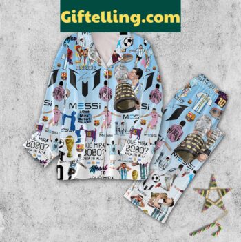 Messi The Goat Alvarez Argentina Barcelona Polyester Pajamas Set for adults