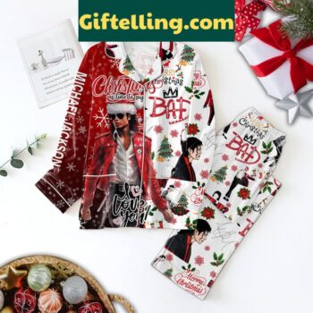 Michael Jackson Christmas Is Time To Say Loving You Polyester Pajamas Set
