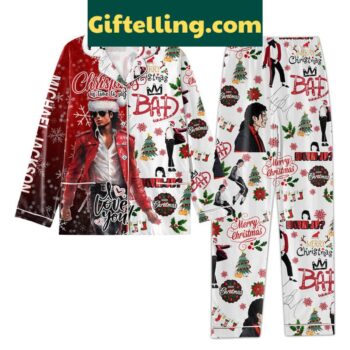 Michael Jackson Christmas Is Time To Say Loving You Polyester Pajamas Set