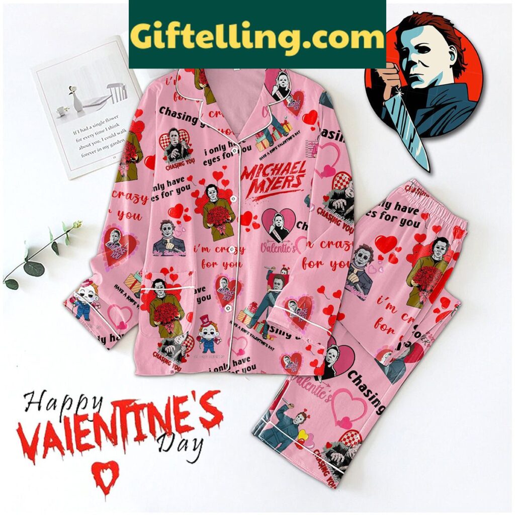 Michael Myers My Valentine Polyester Pajamas Set