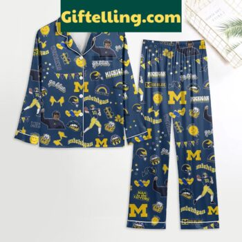 Michigan Wolverines Go Blue Polyester Pajamas Set