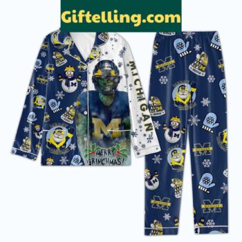 Michigan Wolverines Merry Grinchmas Pajamas Set