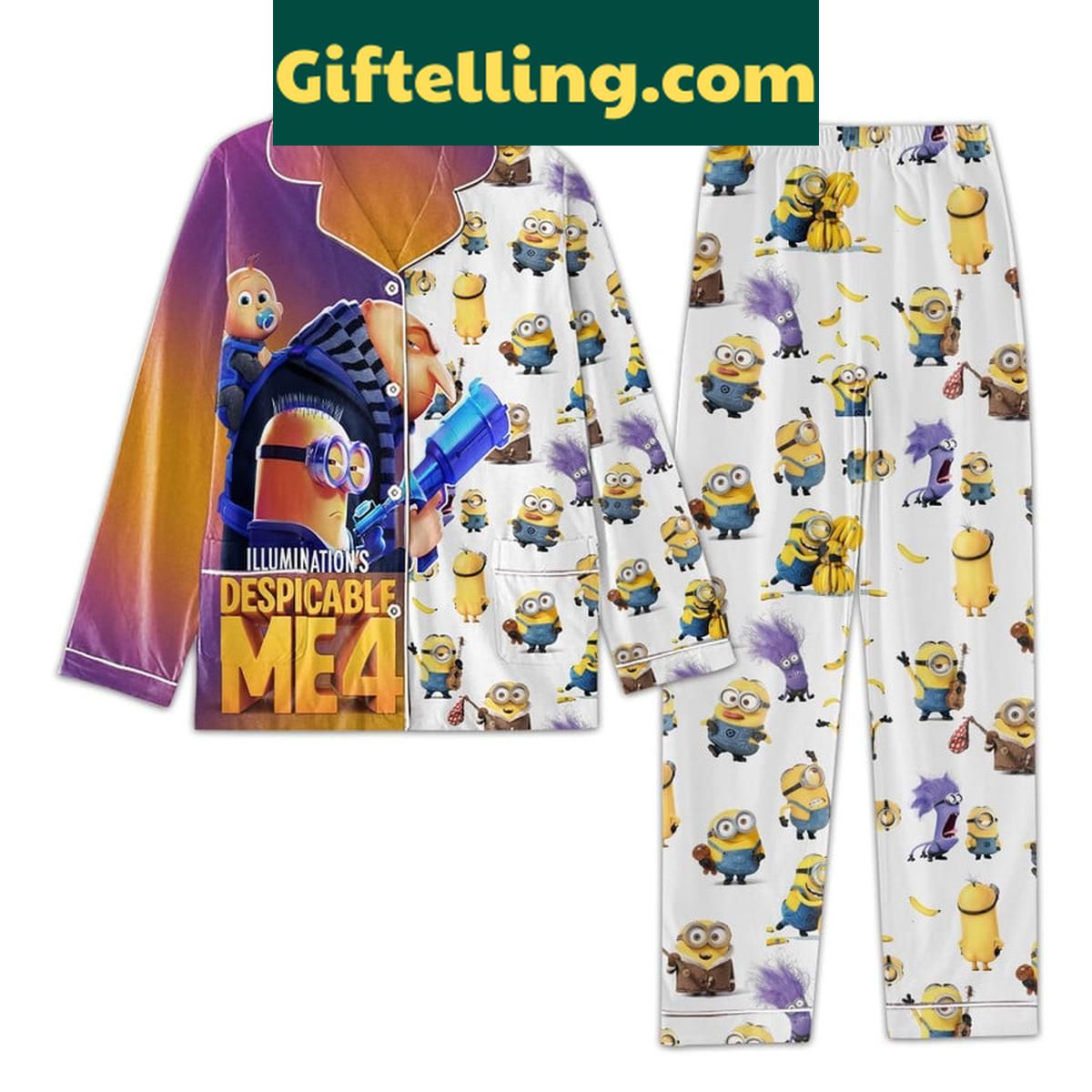 Despicable Me 4 Minions Love Polyester Pajamas Set Despicable Me 4 Minions Love Polyester Pajamas Set - kids' sleepwear