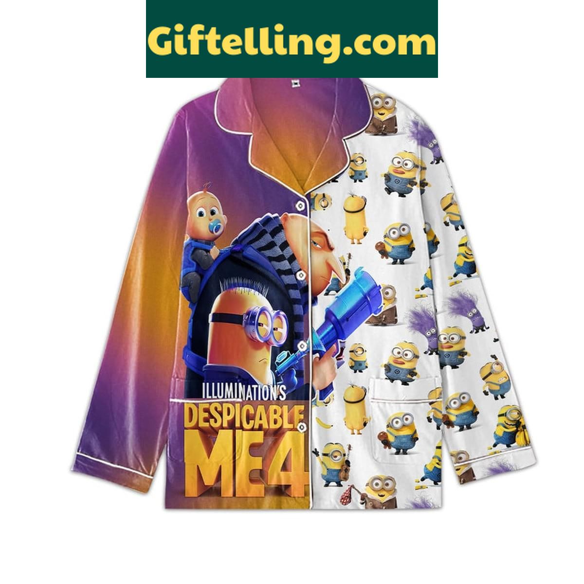 Despicable Me 4 Minions Love Polyester Pajamas Set Despicable Me 4 Minions Love Polyester Pajamas Set - kids' sleepwear