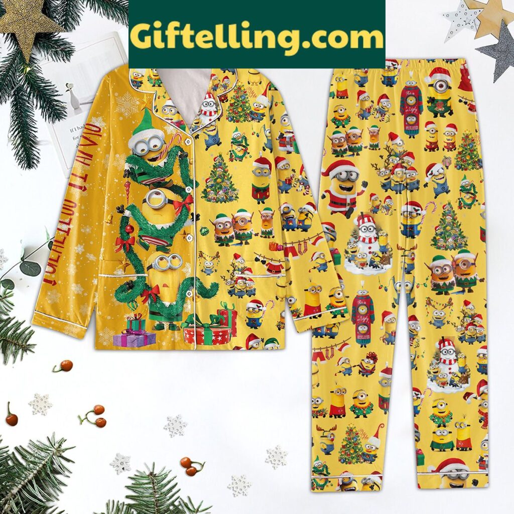 Minions Merry Christmas Pajamas Set with Festive Holiday Design