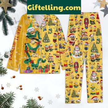 Minions Merry Christmas Pajamas Set with Festive Holiday Design