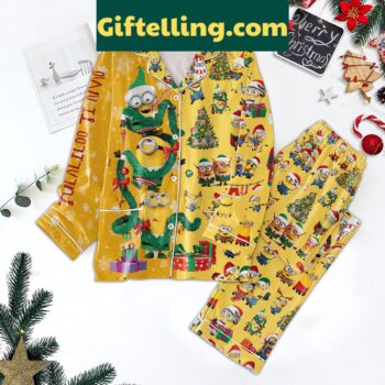 Minions Merry Christmas Pajamas Set with Festive Holiday Design