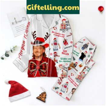 Morgan Wallen Christmas Polyester Pajamas Set